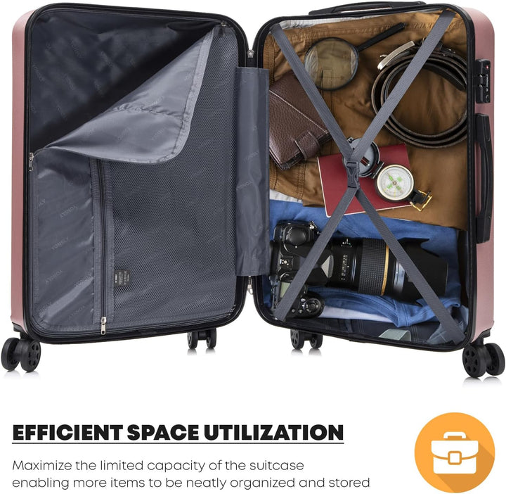 Premium Reisekoffer TSA-Schloss,YKK-Reissverschluss Hartschalen-Koffer Trolley Kabinenkoffer Rollkof