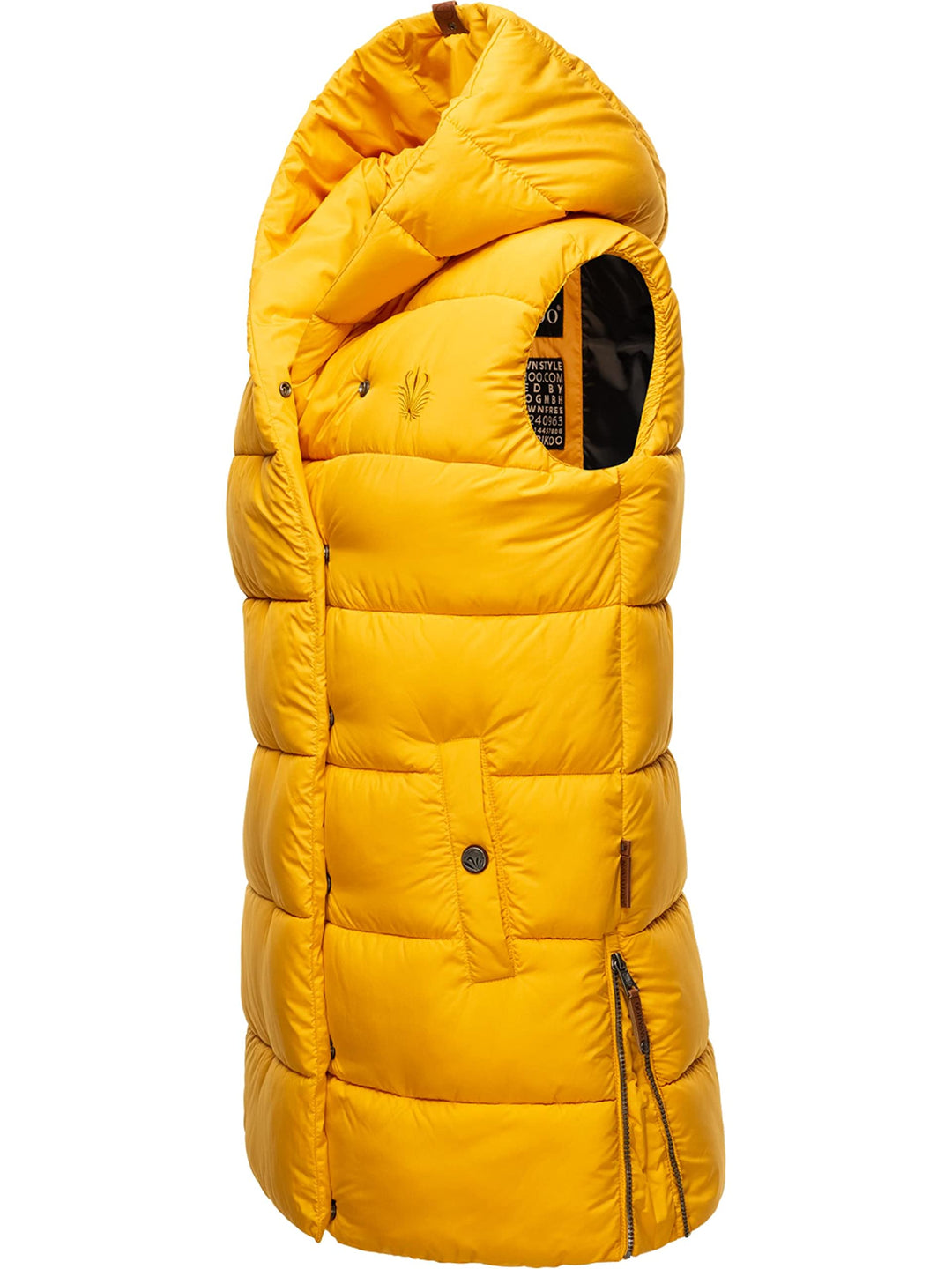 Navahoo warme Damen Winter Steppweste lang mit Kapuze Madilynaa XS-XXL XS Gelb, XS Gelb