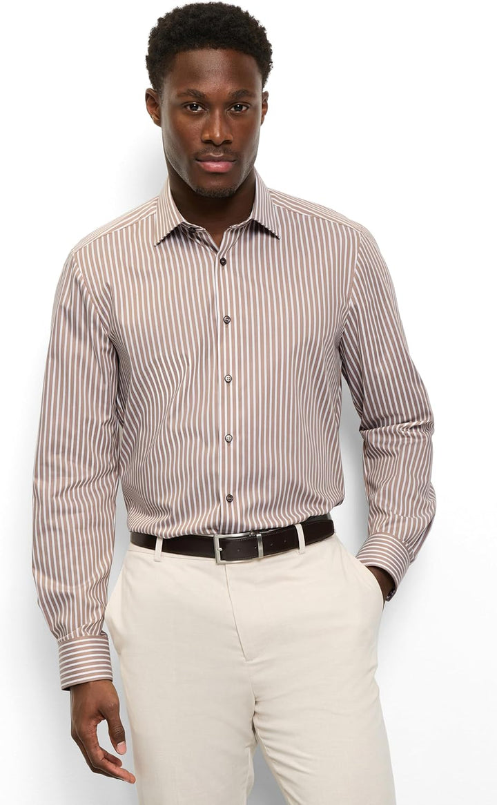 OLYMP Herren Oberhemd Langarm 200984,Block Streifen,Level 5 Body fit (15.05.2015 - F16),New York Ken