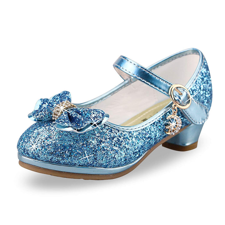 ANBIWANGLUO Prinzessin Schuhe Mädchen High Heels Sandalen Mädchen Pailletten Party Pumps Kinder 27 E