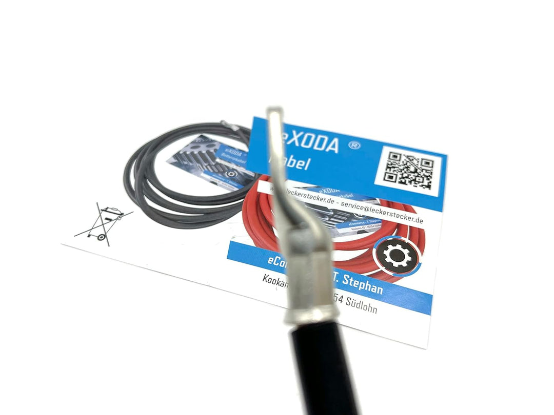 Exoda Hochleistungsbatteriekabel 50 mm² 50cm M10 Schwarz flexibles Kabel für Auto Boot Motorrad bis