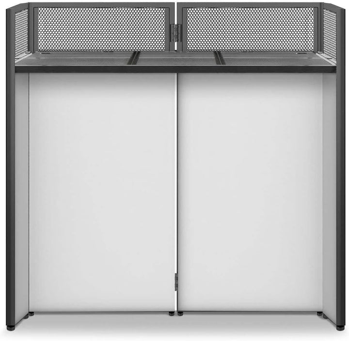 Vonyx DB4 Pro - DJ Tisch, faltbares DJ Pult mobil und klappbar, DJ Booth mit weisser und schwarzer V