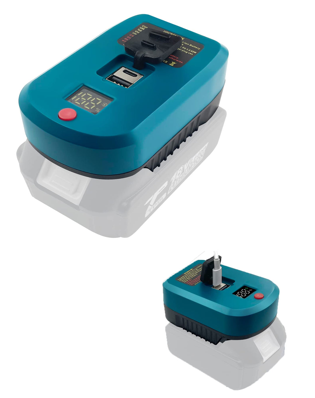 URUN USB-C Ladegerät 65W 3A Schnellladegerät für Makita akku 18V, Handy-Ladegerät-Adapter mit 5V USB