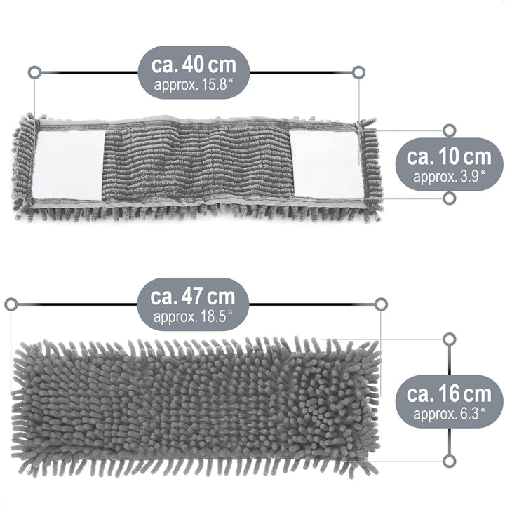 com-four® 4X Ersatz-Bezug für Bodenwischer - Wischbezug aus Microfaser Chenille zur gründlichen Rein
