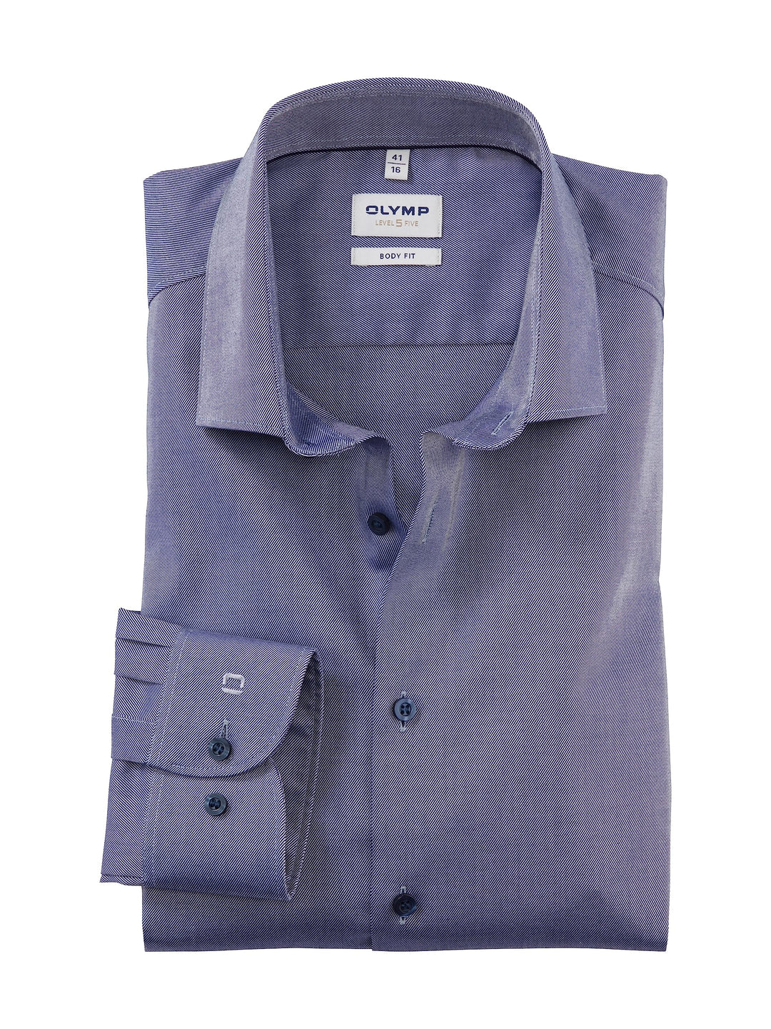OLYMP Herren Oberhemd Langarm Level.Five.Body.fit,Twill,Body fit,Modern Kent 38 Nürnbergerblau 17, 3