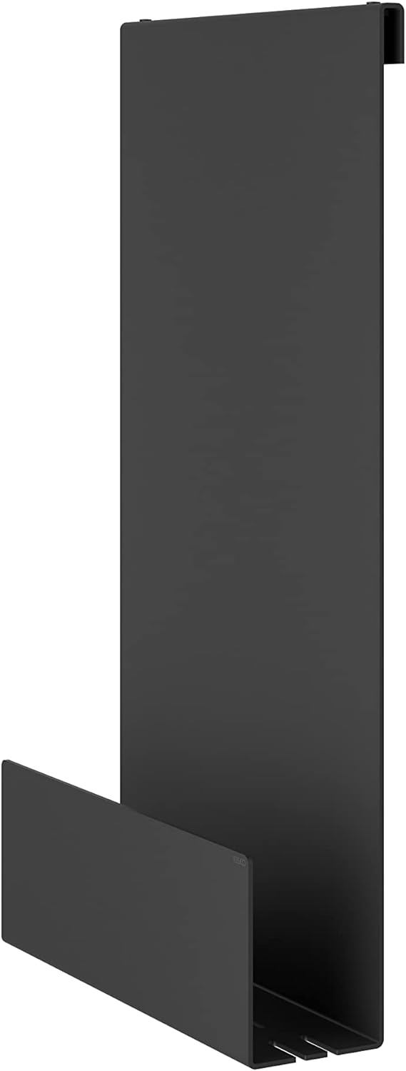 KEUCO Duschablage aus Aluminium, schwarz, mit abnehmbarem Korb, Handtuchhaken und Ablaufschlitzen, 3