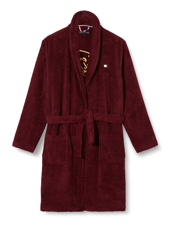 Tommy Hilfiger Jungen Towelling Signature Robe, Deep Rouge, M