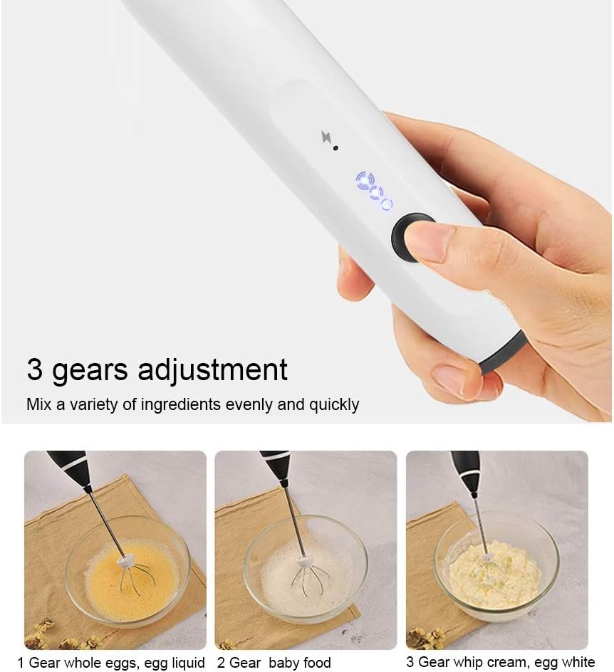 Kleiner elektrischer Schneebesen, USB-Aufladung Mini Foamer Handmilchschäumermischer für Kaffee Latt