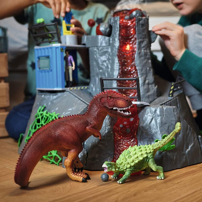 schleich 42564 Grosse Vulkan Expedition, für Kinder ab 5-12 Jahren, DINOSAURS - Spielset Single neue