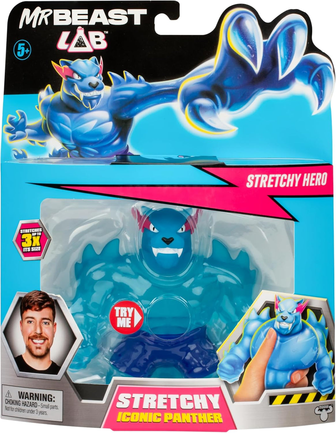 MrBeast Lab – dehnbarer Iconic Panther der Heroes of GOO JIT Zu; Drücke und dehne den Panther von Mr