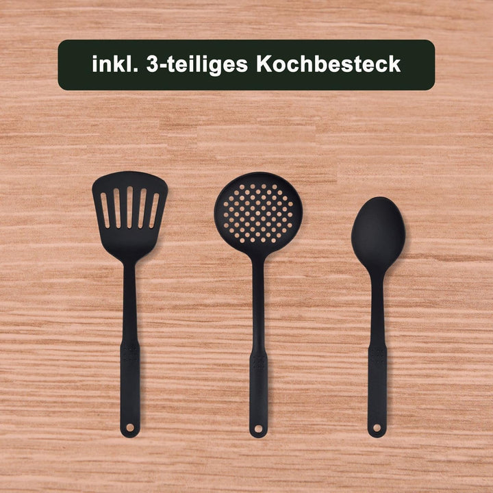 bmf-versand® Bratpfannen Set Induktion - Pfannenset 3 Bratpfannen Antihaftbeschichtet - Pfannen Alum