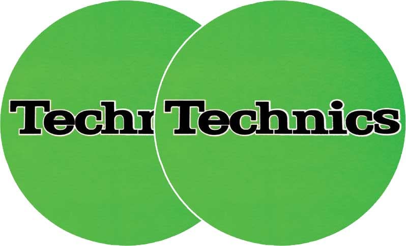 2x Slipmats - Technics - Grün (Doppelpack)