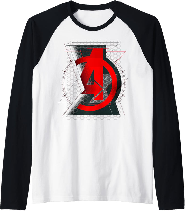 Marvel Black Widow Avengers Logo Raglan