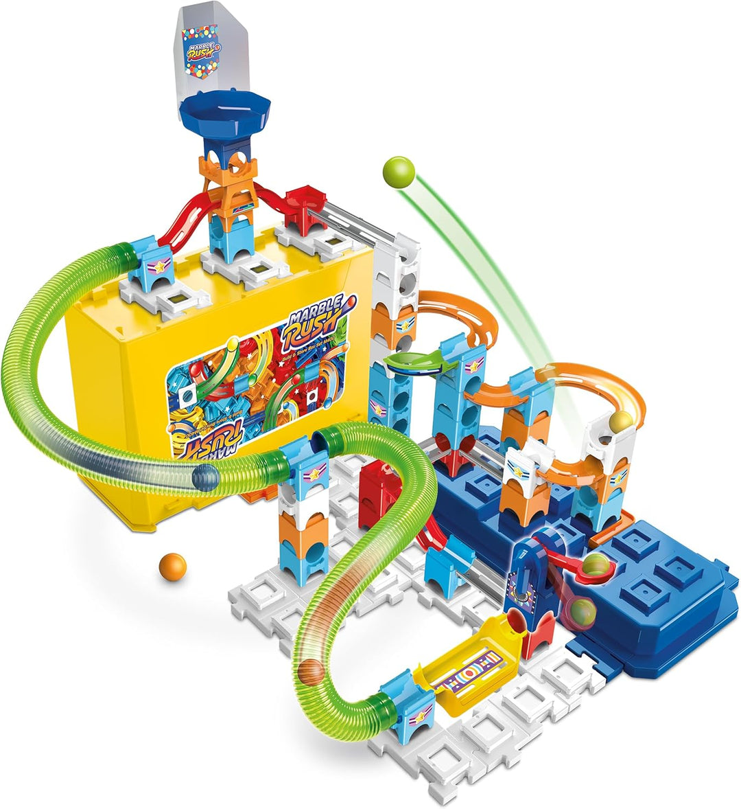 VTech Marble Rush - Build & Store Box Set M400 – Interaktive Murmelbahn mit spannenden Bahnelementen