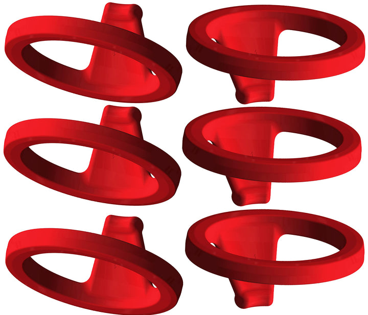 6 x Kopfdichtung rot für alle iSi Sahnespender Profi, Gormet Whip etc, alle Metallköpfe