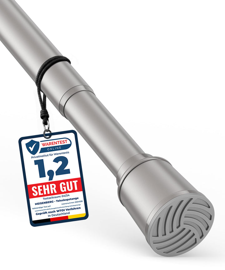 Teleskopstange zum Klemmen 220-270cm, Grau, Ø 32 mm, Multifunktionale Spannstange ohne Bohren - Vorh