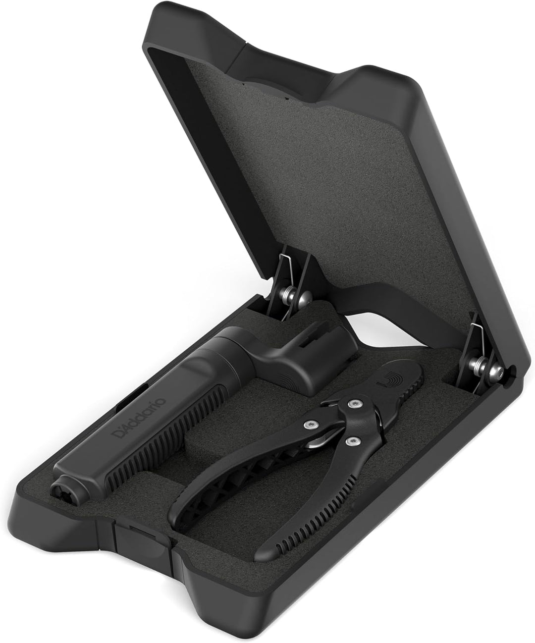 D'Addario Tour Grade Gitarrensaitenwechsel-Set – Peg Winder/Bridge Pin Puller Tool, Cutter & Storage