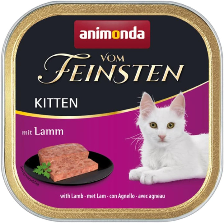 animonda Vom Feinsten Kitten, Nassfutter für wachsende Katzen im ersten Lebensjahr, mit Lamm, 32 x 1