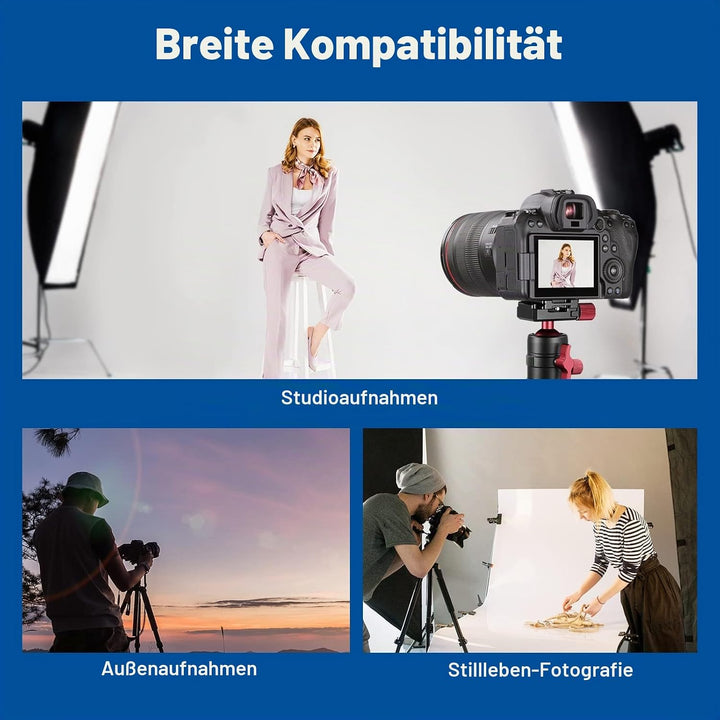NEEWER Stativkopf, 360° drehbarer Panorama Kugelkopf mit 1/4 Zoll Schnellwechselplatte für Stativ, E