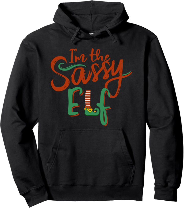 Sassy Christmas Elf Sock Pajama Costume Funny Letter Cute Pullover Hoodie