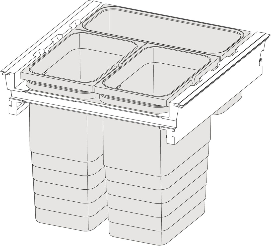 NINKA 5261.52 90680 Hängerahmen für Mülltrennsystem eins2fünf KB 600 NL 400mm, Kunststoff dunkelgrau