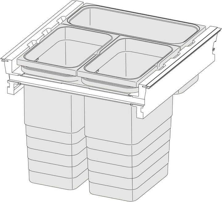 Ninka Hängerahmen für Mülltrennsystem eins2fünf KB 500 NL 400mm, Kunststoff dunkelgrau KB 500/NL 400