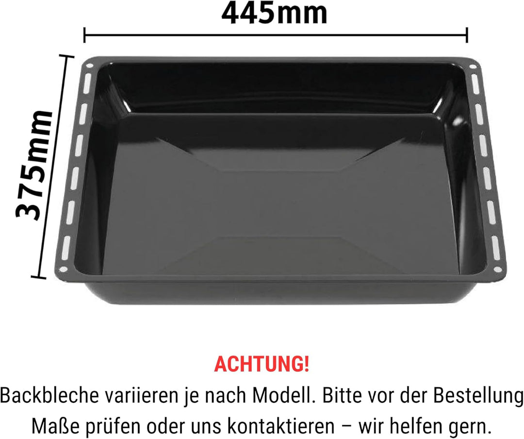 ICQN Fettpfanne 445 x 375 mm 25 und 50 mm, 2er Emailliert Backbleche Set, Passend für Whirlpool, Ign
