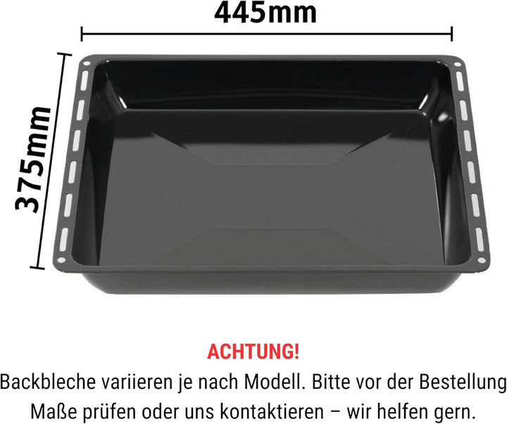 ICQN Fettpfanne 445 x 375 mm 25 und 50 mm, 2er Emailliert Backbleche Set, Passend für Whirlpool, Ign