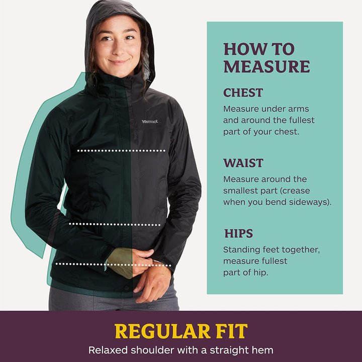 Marmot Damen Wm's PreCip Eco Jacket, Wasserdichte Regenjacke, winddichter Regenmantel, atmungsaktive