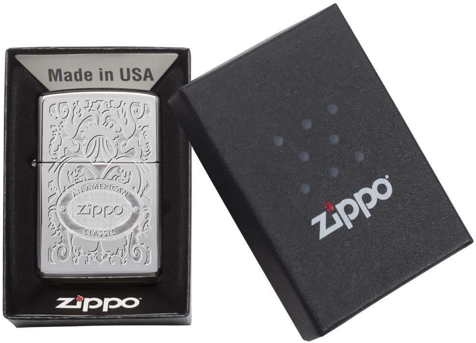 Zippo Feuerzeug Gleaming Patina, Chrom hochglanzpoliert