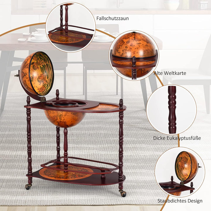 COSTWAY Globusbar Minibar Weltkugel Weinregal Flaschenregal Globus Bar Hausbar Cocktailbar Dekobar T