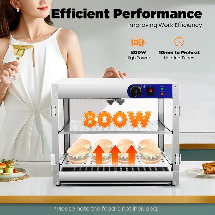 Warmhaltevitrine HeissE Theke SpeisenwäRmer 800W 30-85°C Warmhaltetheke mit Lebensmittel-Clip und 2