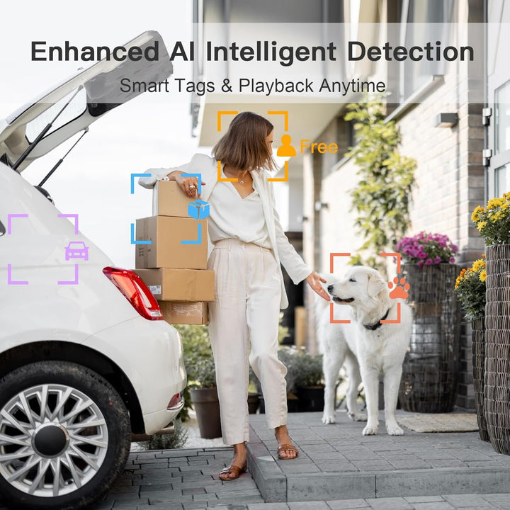 ARENTI 2K/3MP Überwachungskamera Aussen Akku mit Solar, PTZ 360° WLAN Kamera Überwachung Aussen, 100