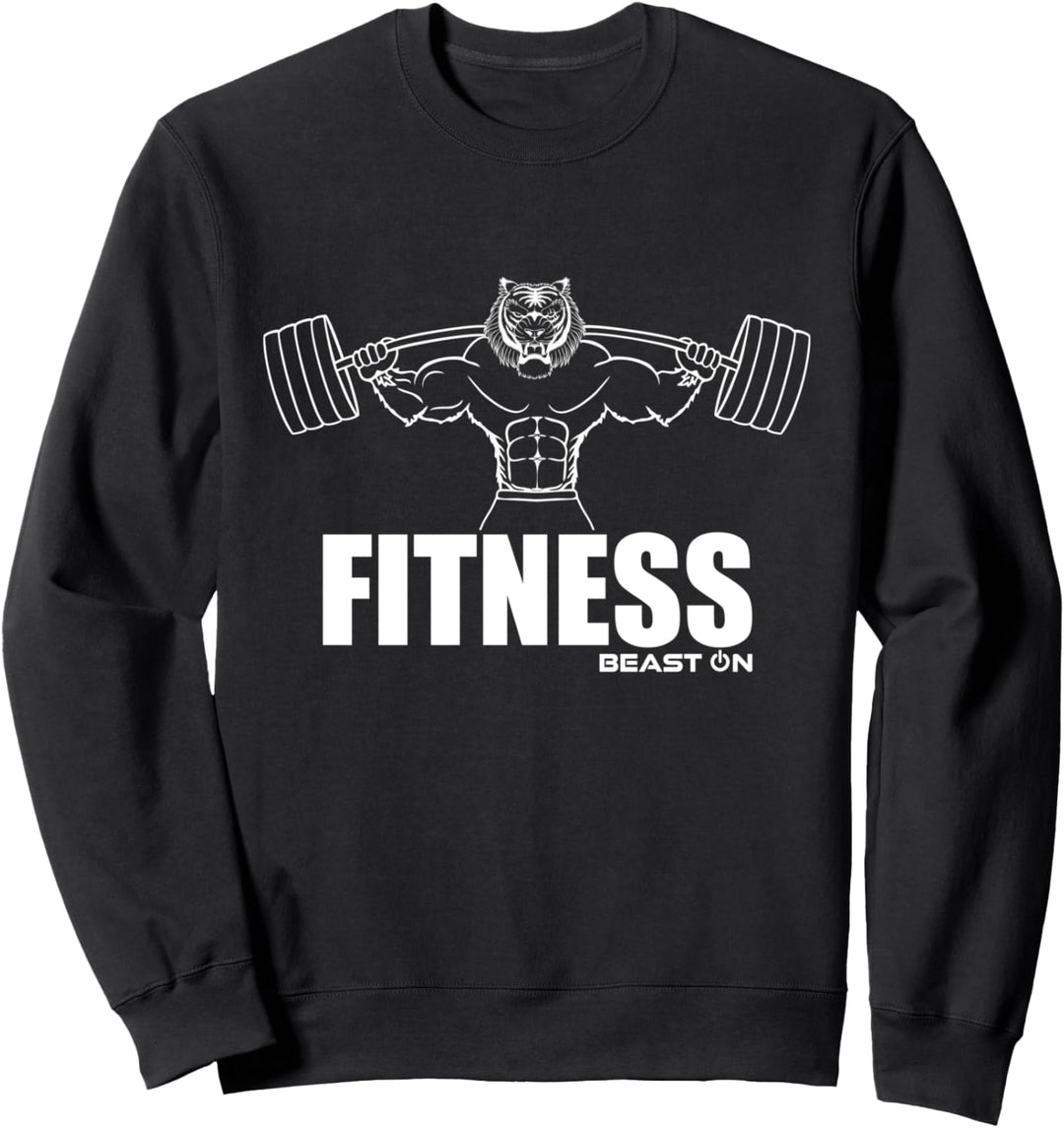 FITNESS | Beast ON Tiger | GYM Motivation Fitness Sprüche Sweatshirt