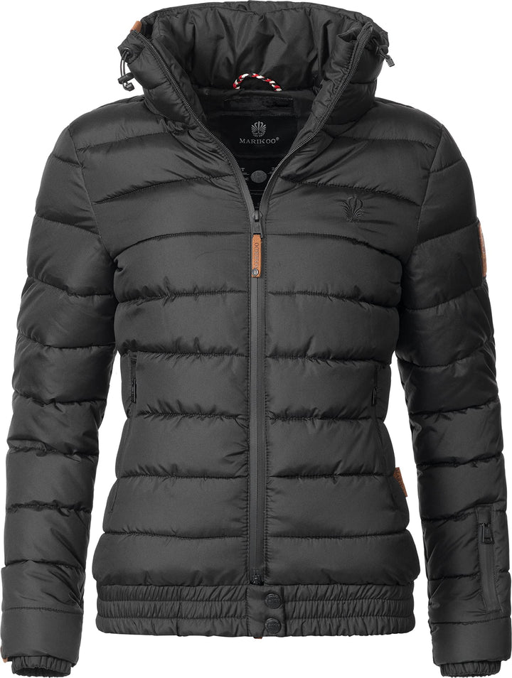 MARIKOO Damen Winter Steppjacke Poison XS-XL XS Schwarz, XS Schwarz
