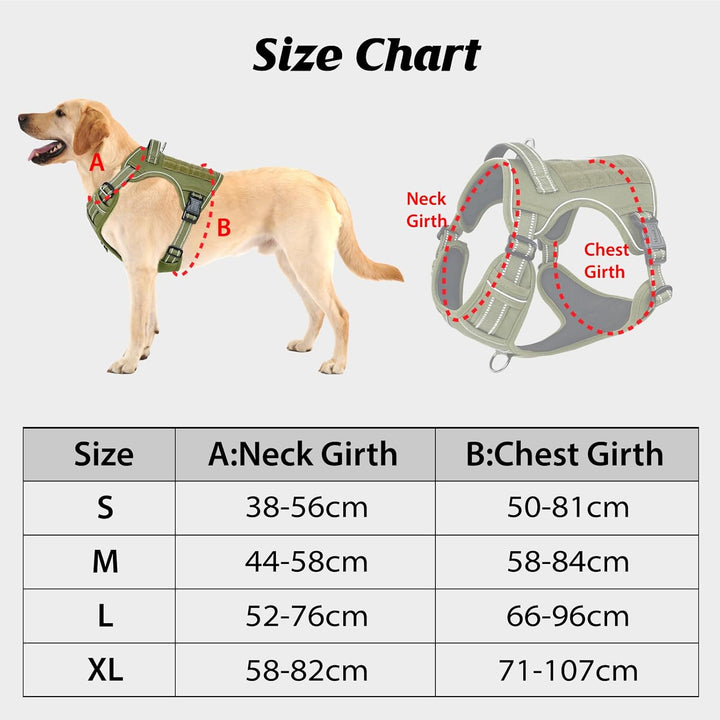 HEELE Hundegeschirr, Metall Taktisches Geschirr, Taktische Hundeweste, Service Hundegeschirr, MOLLE