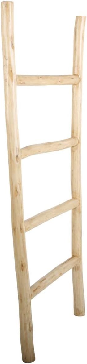 Casa Moro Holz Deko-Leiter Emil Natur Beige Braun Höhe 124cm Boho Chic Kleiderständer Regal Wohn-Dek