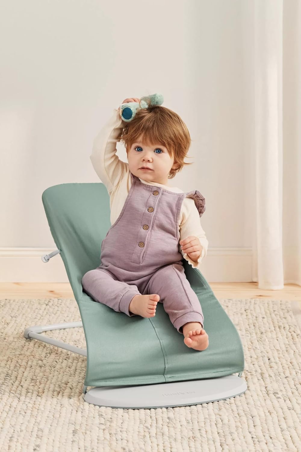 BabyBjörn Babywippe Balance Soft,Gewebt/Jersey, Graugrün/Grau