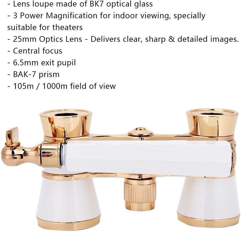 Opera Fernglas, Brillen-Teleskop 3X25 Theaterbrille -Fernglas Concert Portable Compact Lightweight,