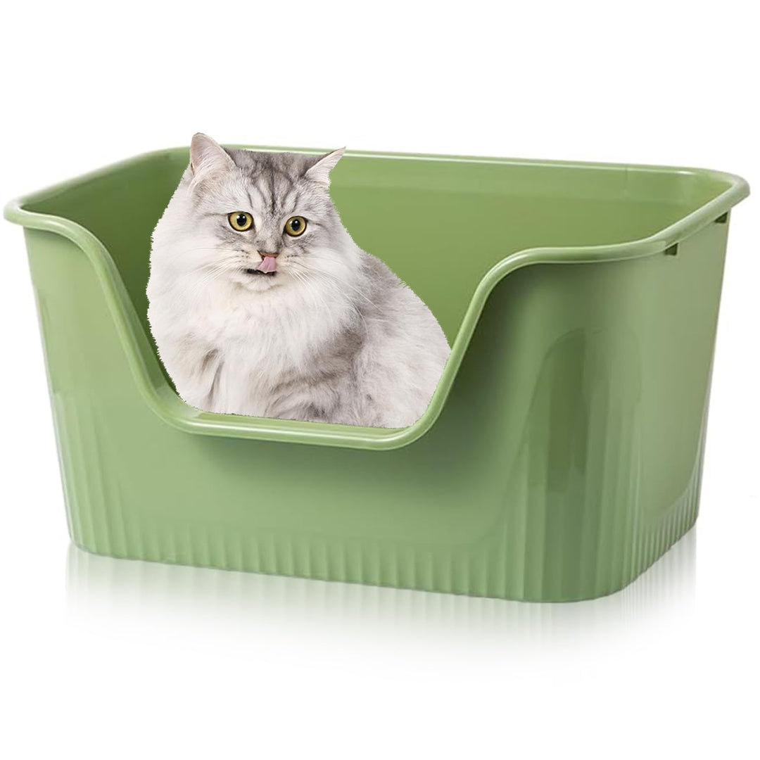 Katzenklo Gross 64x45x33cm, Katzenklo Hoher Rand Ohne Deckel, Katzentoiletten Offen, Spritzwasserges