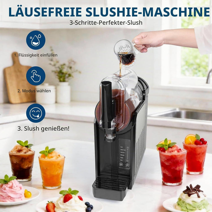 Slush Maschine für Zuhause 3,0L, 5-in-1 Eismaschine für Slushies, Cocktails, Milchshakes, Frappé &amp; F
