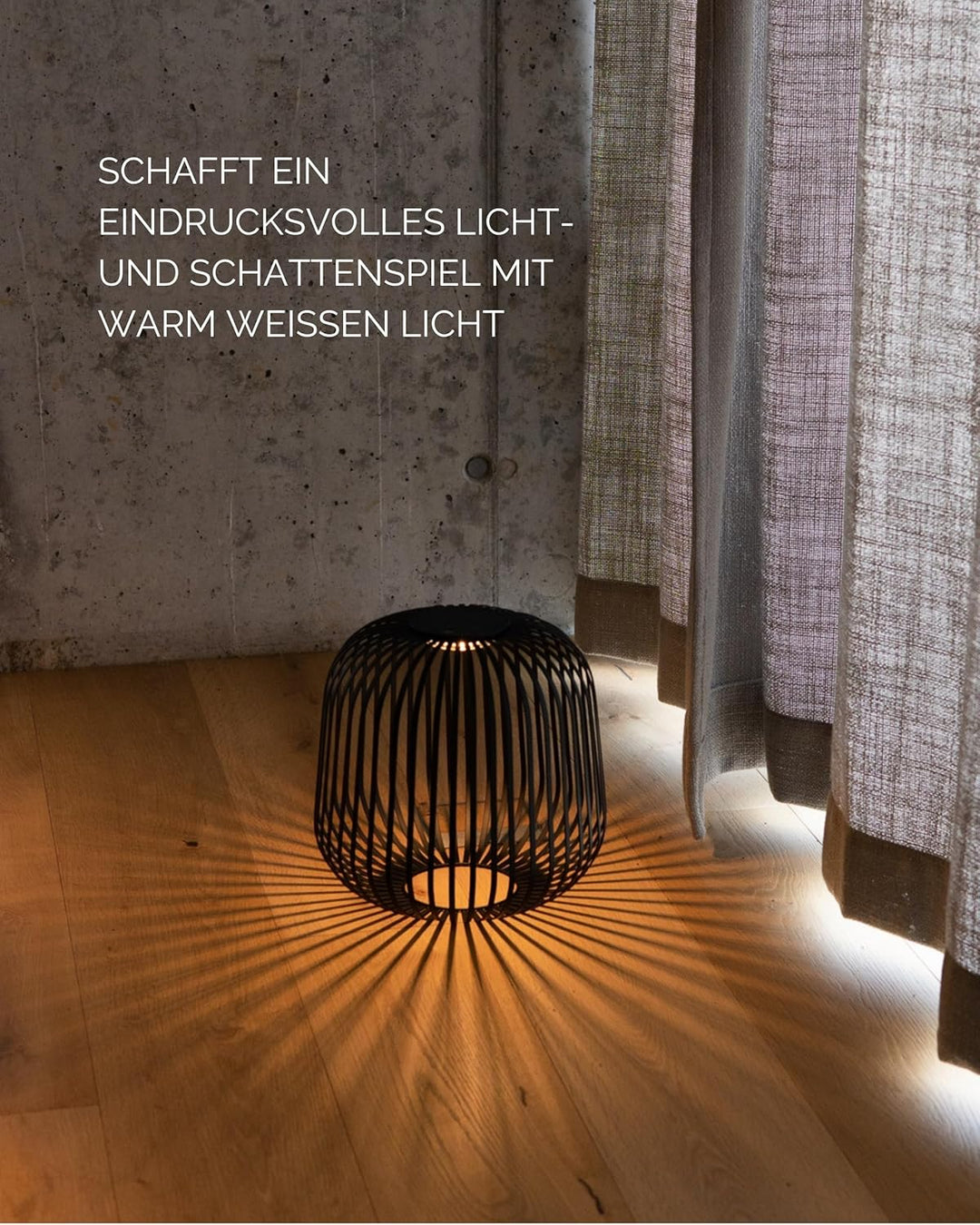 LUUK Studio Mobile LED Gartenlaterne, Solarleuchte für drinnen & draussen in modernem Design, IP65 w