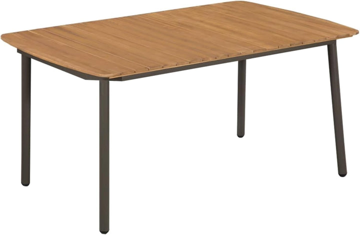 Tidyard Gartentish aus Massivholz und Stahl, 150 × 90 × 72 cm, Esstisch Holztisch Balkontisch 150 x