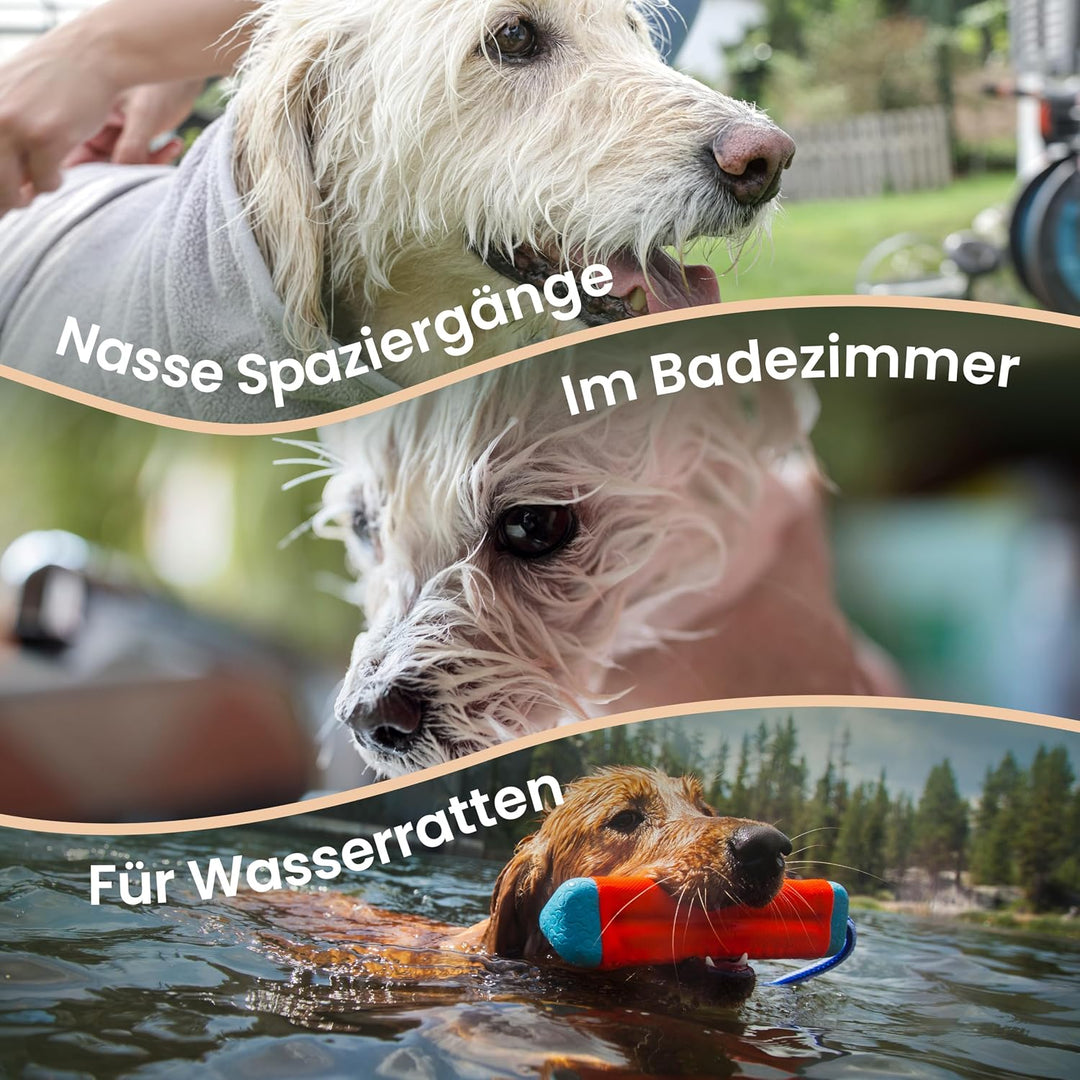 TESTSIEGER Hundebademantel - Flauschiger Mikrofaser-Mantel für trockene, glückliche Hunde - Saugstar