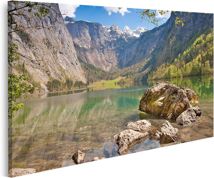 islandburner Bild auf Leinwand Obersee Deutschland Landschaft Bayerisch Berchtesgaden Bilder Wandbil