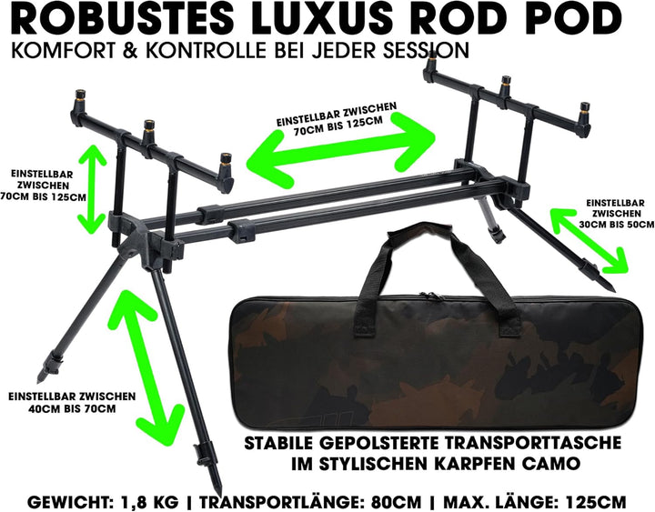 Angel-Berger Magic Baits Luxus Rod Pod Verschiedene Modelle mit Tasche, Luxus Rod Pod