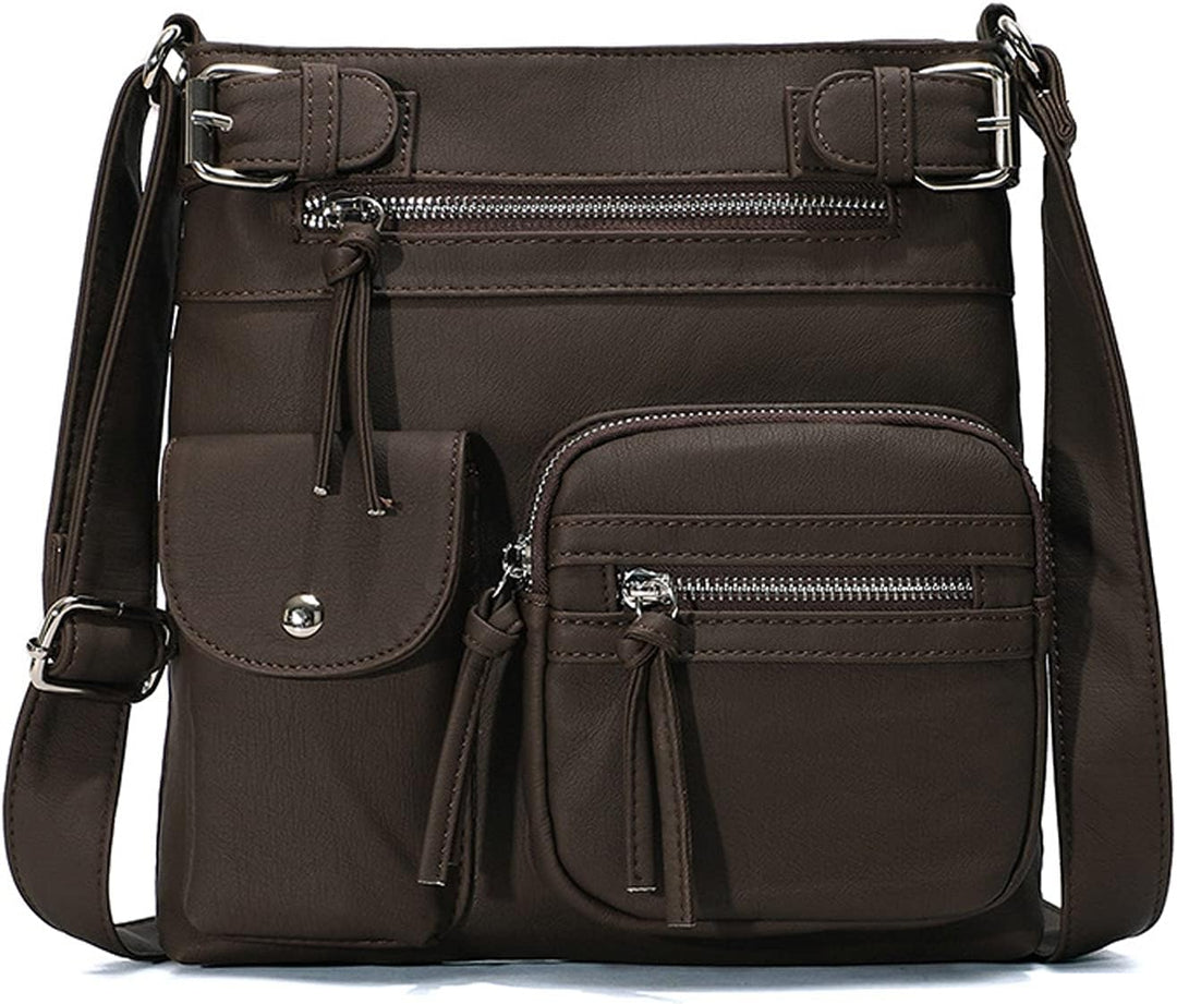 FANDARE Leichte Schultertasche Umhängetaschen Damen Schulranzen Handtaschen Klein Frauen PU Leder Wa