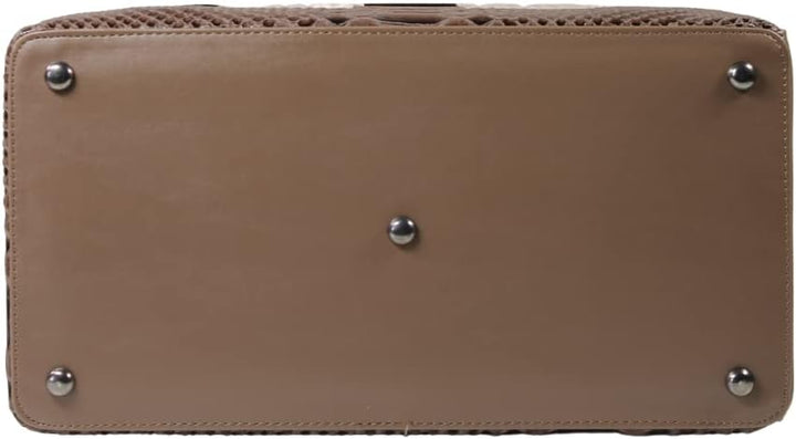 MYXA Classi Hundetasche Hundetragetasche Flugtasche mit abnehmbaren Dachnetz (Brown Snake, inkl. 360