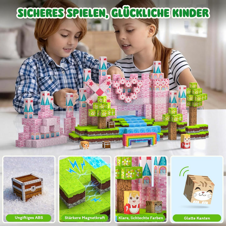 Magnetische Bausteine 100 PCS 2CM Magnetbausteine für Kinder ab 3 Jahre Magnetic Blocks, Montessori