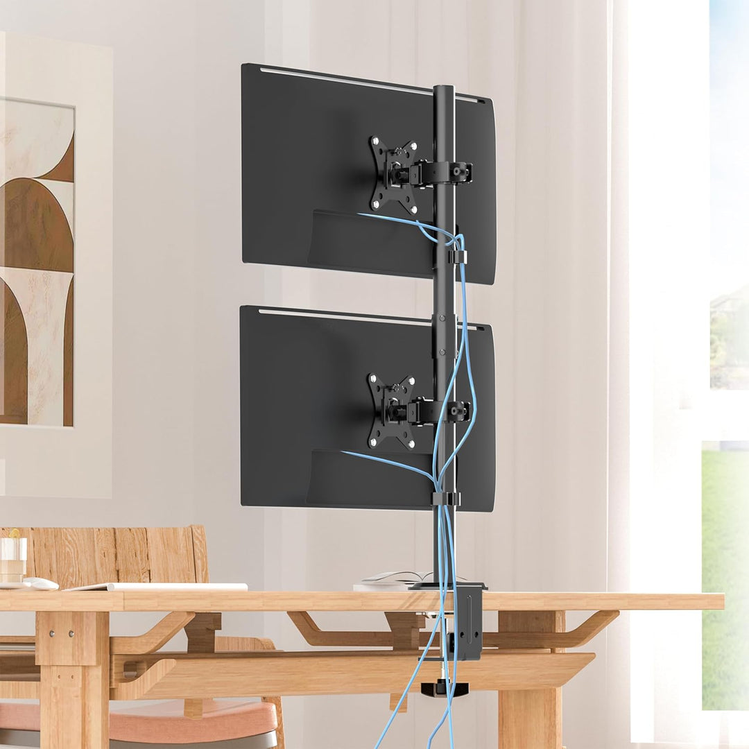Monitor Halterung 2 Monitore übereinander für 17-35 Zoll Bildschirme,Max.12 kg, Bildschirmhalterung